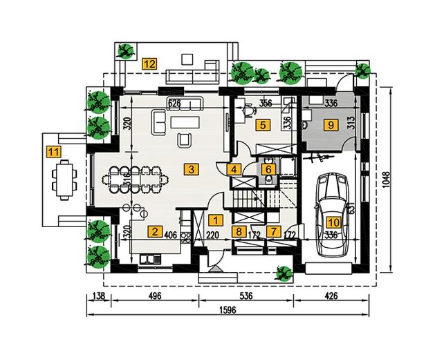 Zorganizowany - wariant II (z wentylacją mechaniczną i rekuperacją)