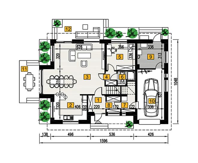 Zorganizowany - wariant II (z wentylacją mechaniczną i rekuperacją)