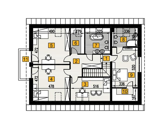 Zorganizowany - wariant II (z wentylacją mechaniczną i rekuperacją)