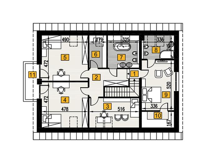 Zorganizowany - wariant II (z wentylacją mechaniczną i rekuperacją)