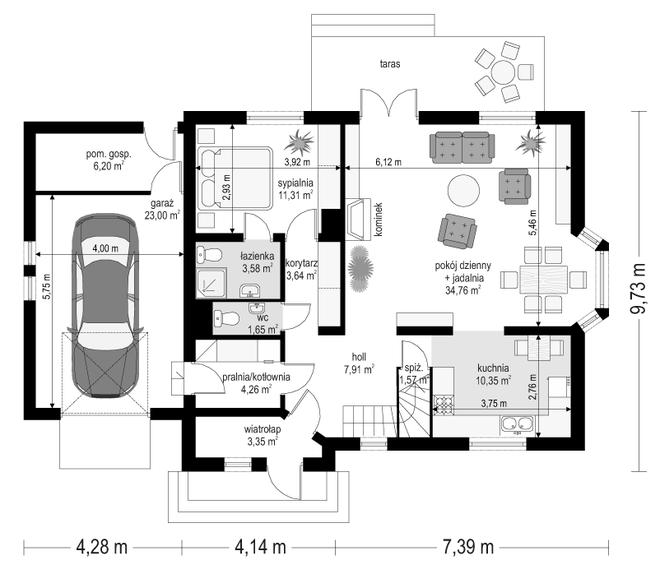 Zgrabny z przedsionkiem