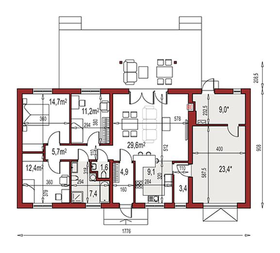 Nina 2 Nova D PLUS strop monolityczny