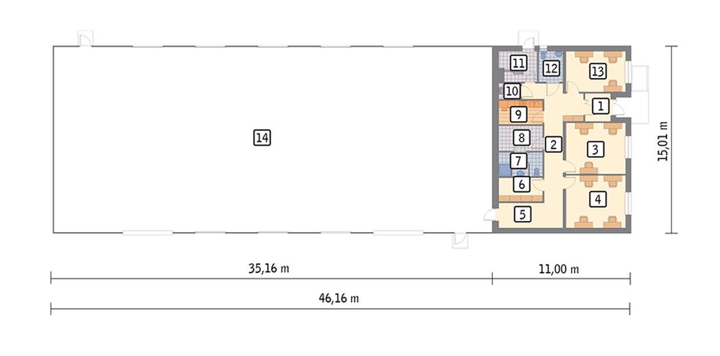 Magazyn (stalowy) z częścią socjalno-biurową (murowaną) PMC23St
