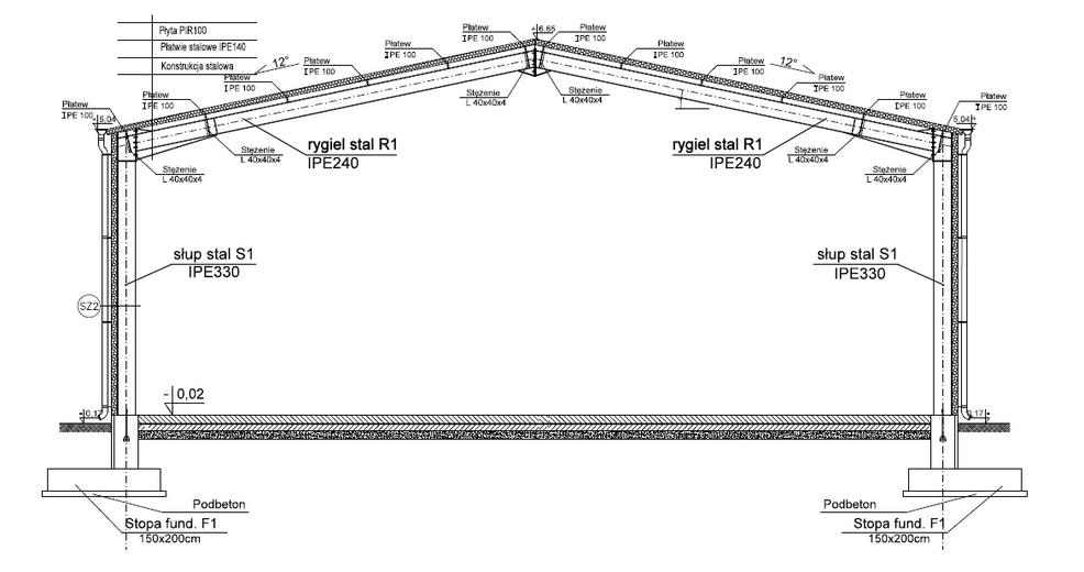 Magazyn (stalowy) z częścią socjalno-biurową (murowaną) PMC23St