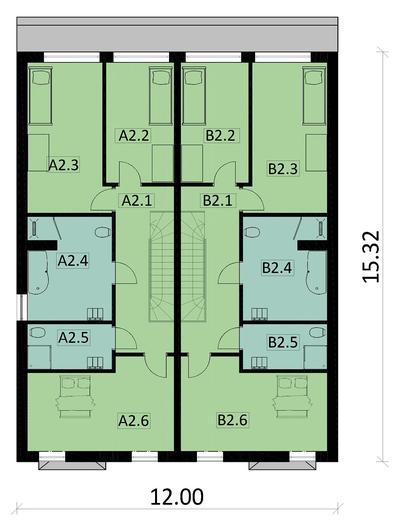 Projekt domu Ka13 (dwulokalowy / bliźniak)