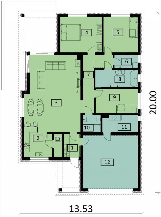 Projekt domu Ka23 war.1 T