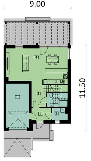 Projekt domu Ka123 S (segment)