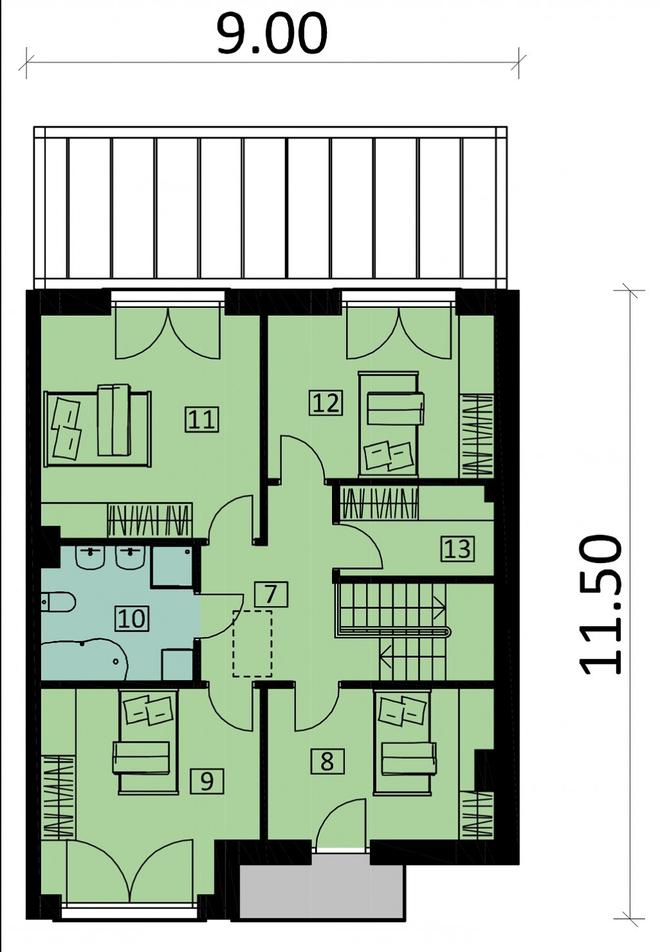 Projekt domu Ka123 S (segment)