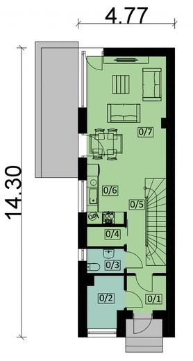 Projekt domu Ka111 S (segment)