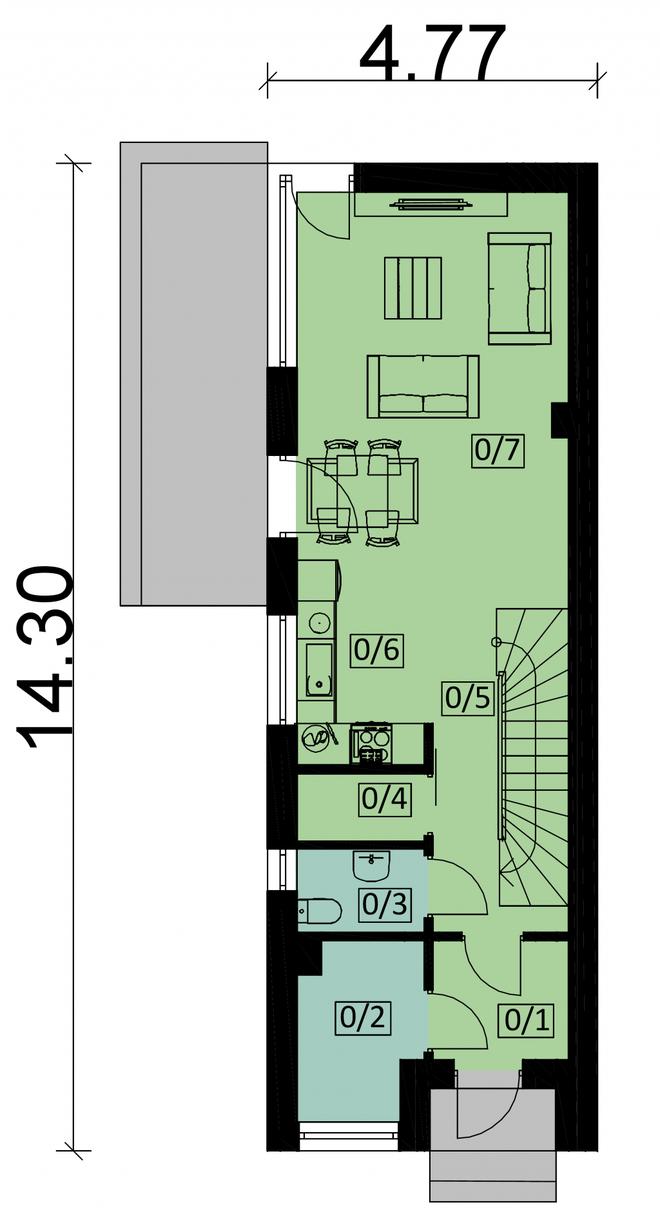 Projekt domu Ka111 S (segment)