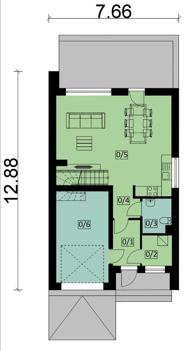 Projekt domu Ka106 S (segment)