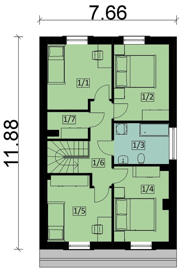 Projekt domu Ka106 S (segment)