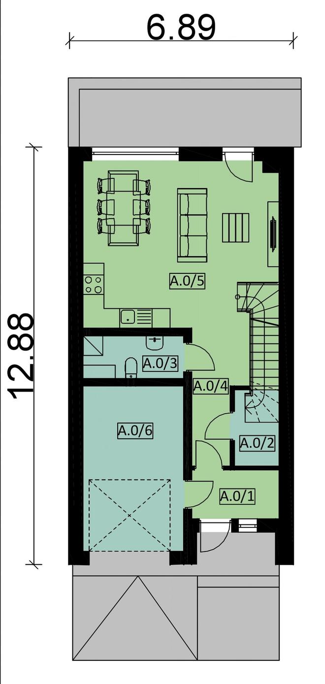 Projekt domu Ka104 S (segment)