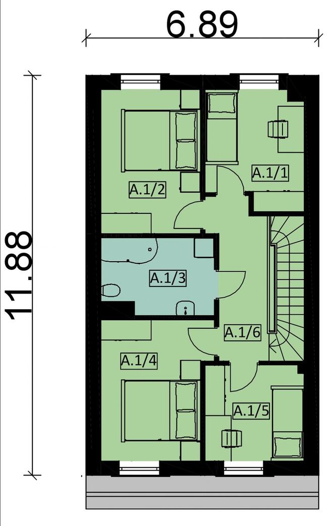 Projekt domu Ka104 S (segment)