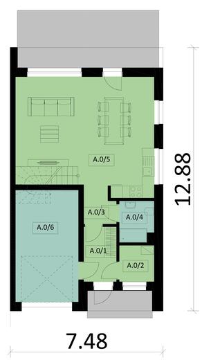 Projekt domu Ka92 S (segment)