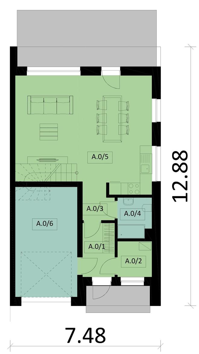 Projekt domu Ka92 S (segment)