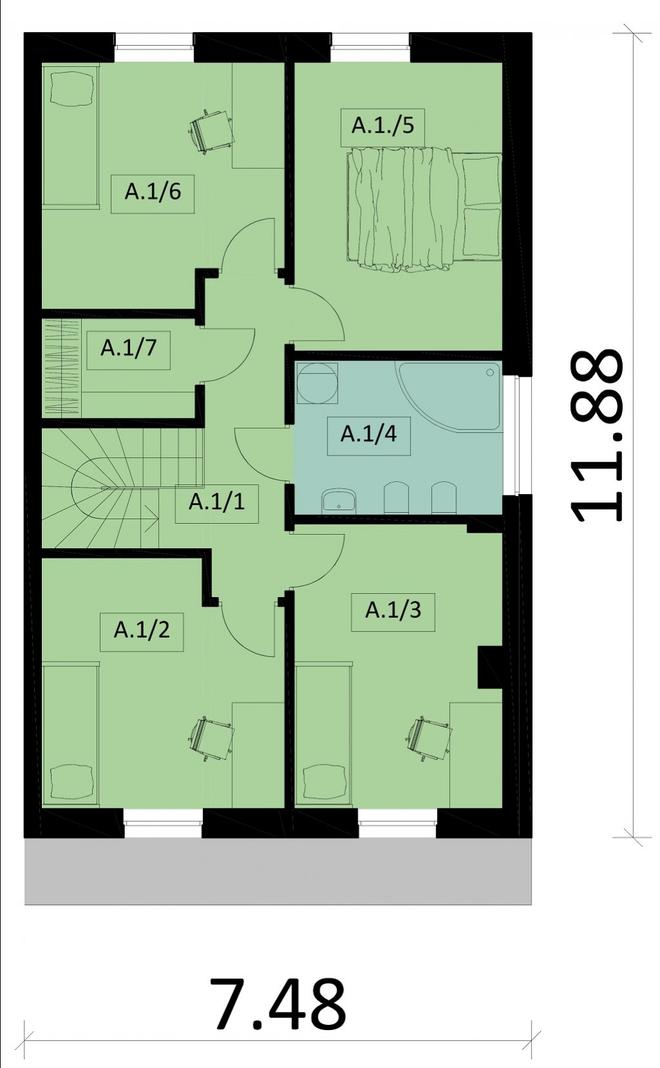 Projekt domu Ka92 S (segment)