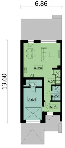 Projekt domu Ka86 S (segment)