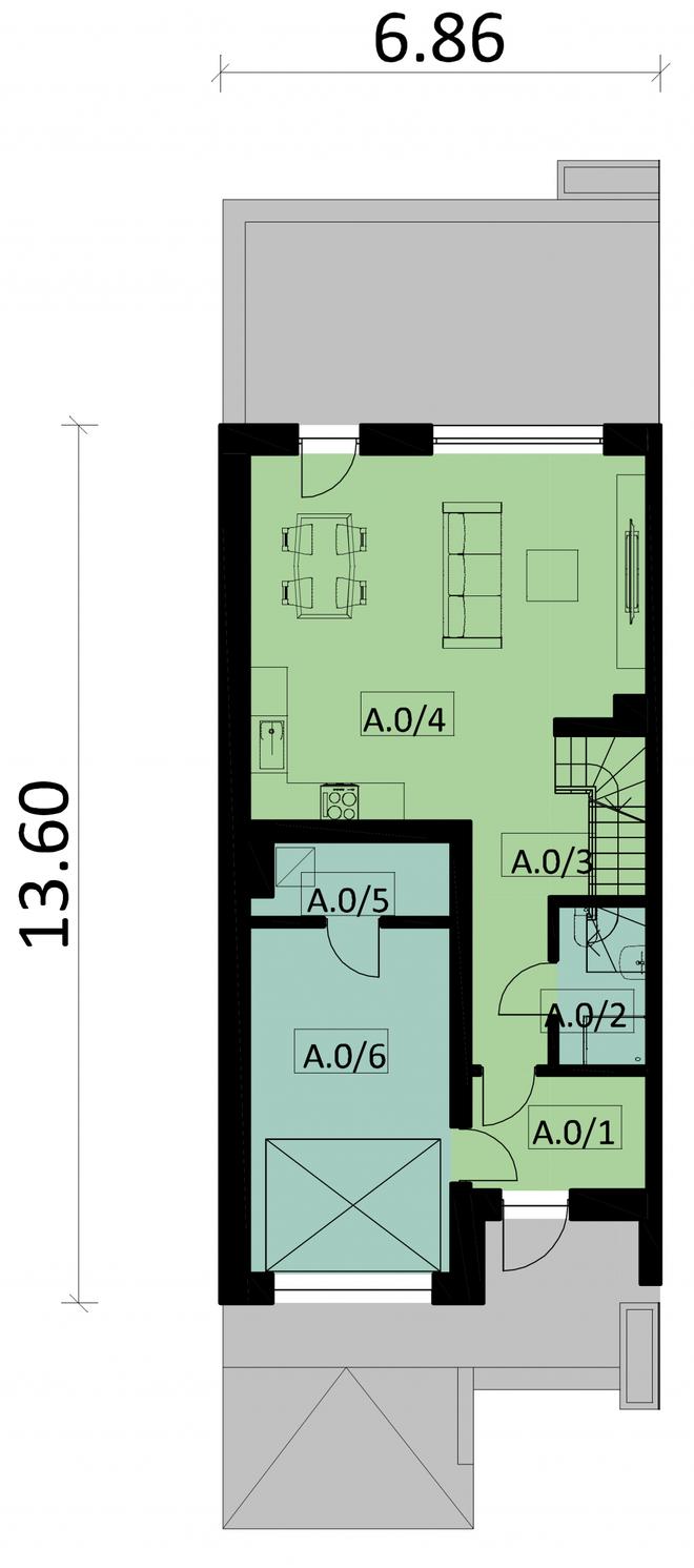 Projekt domu Ka86 S (segment)