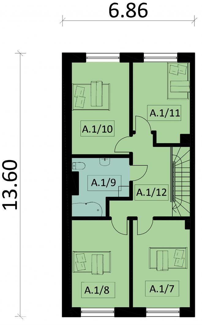 Projekt domu Ka86 S (segment)