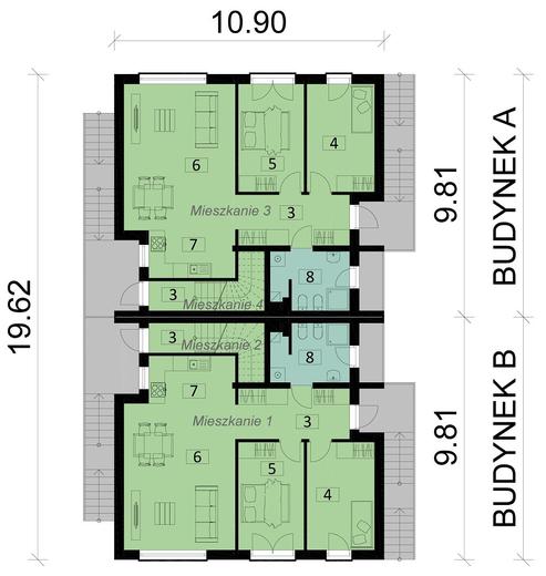 Projekt domu Ka132 (czterolokalowy)