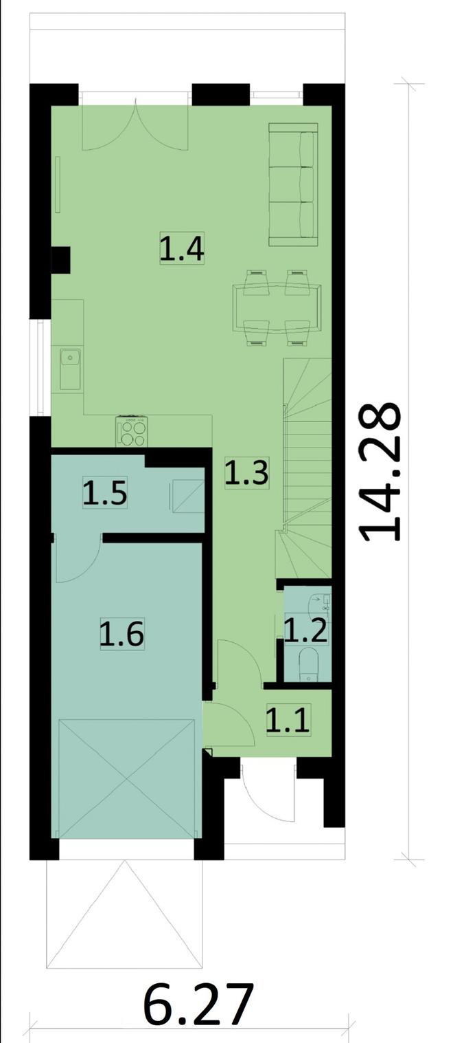Projekt domu Ka62 S (segment)
