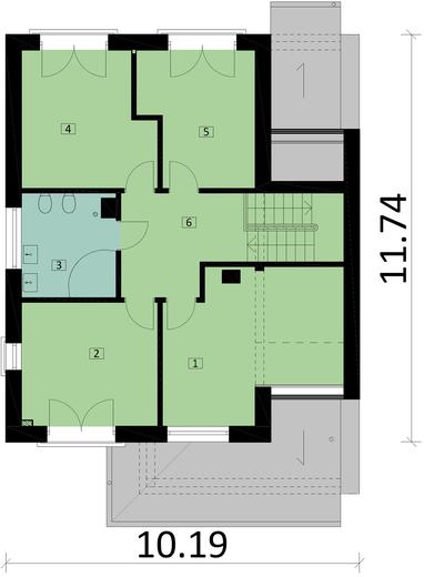 Projekt domu Ka60 P S (podpiwniczony, segment)
