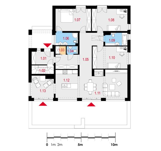 Validus I P (podpiwniczony, z wentylacją mechaniczną i rekuperacją)