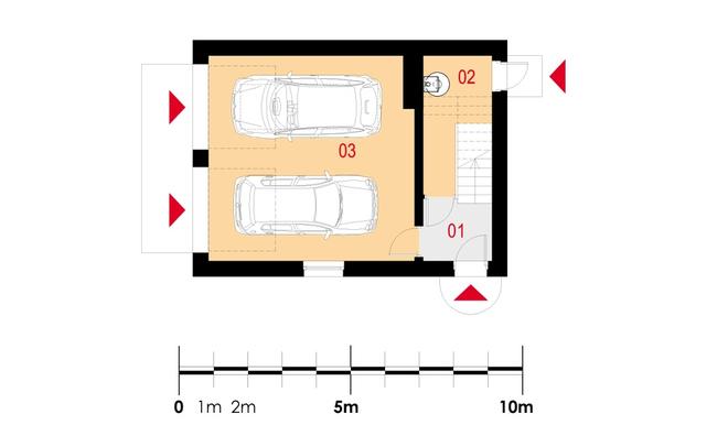 Garaż z częścią gospodarczą (Vehiculum I G2)