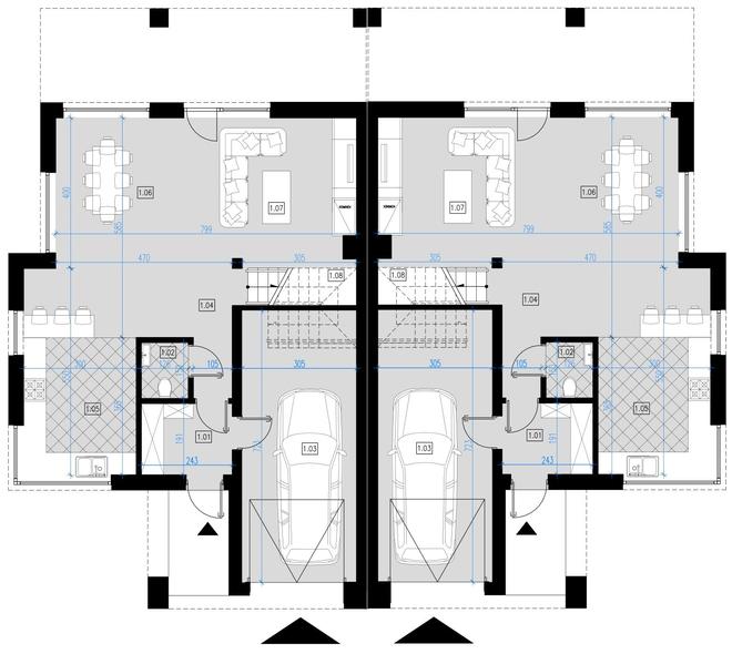Projekt domu AI05 (bliźniak)