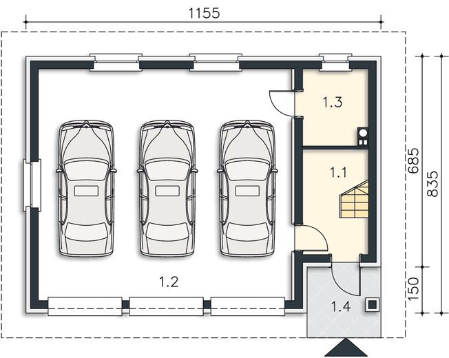 Garaż z częścią mieszkalną