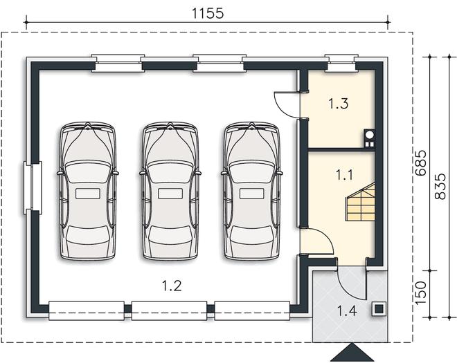 Garaż z częścią mieszkalną