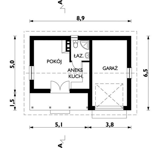 Garaż M1 (z częścią gospodarczą)