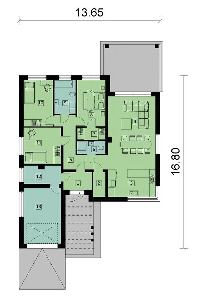 Projekt domu Ka206 T