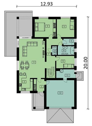 Projekt domu Ka23 war.4 Sz