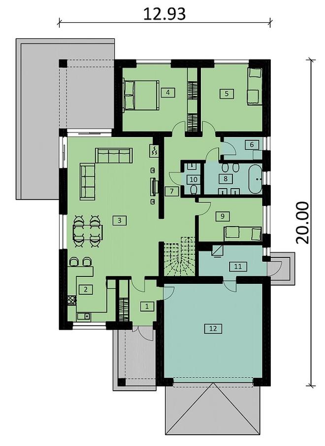 Projekt domu Ka23 war.4 Sz