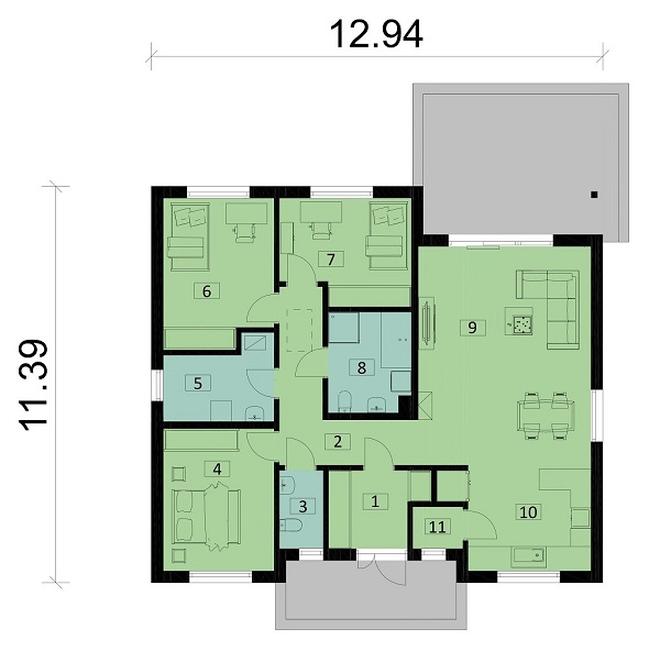 Projekt domu Ka78 war.1 Sz
