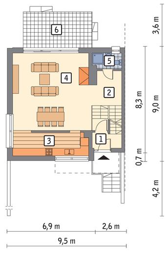 Łączący (bliźniak, podpiwniczony)