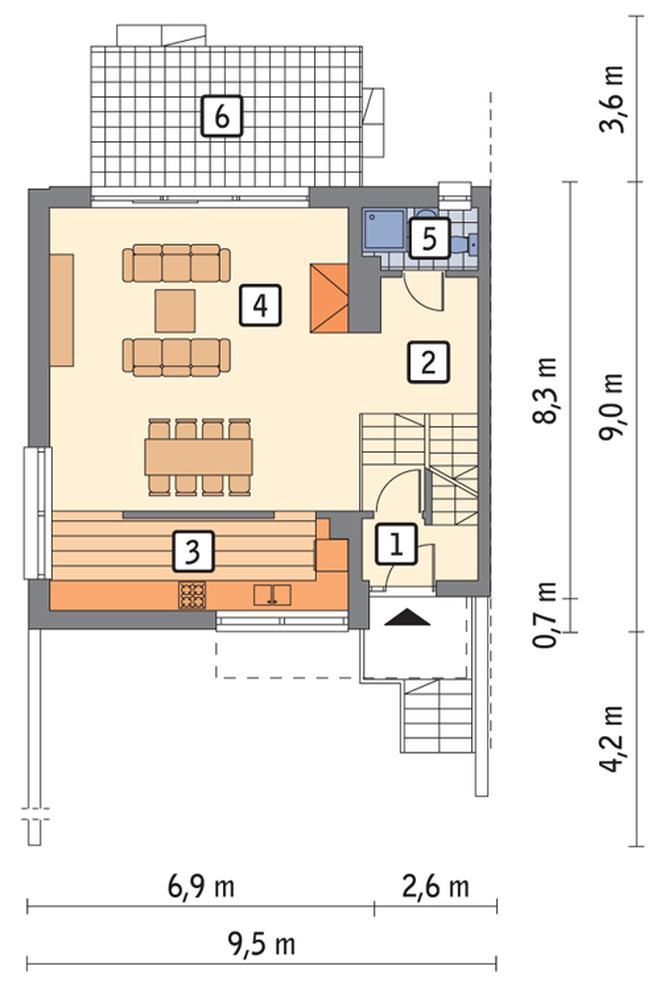 Łączący (bliźniak, podpiwniczony)