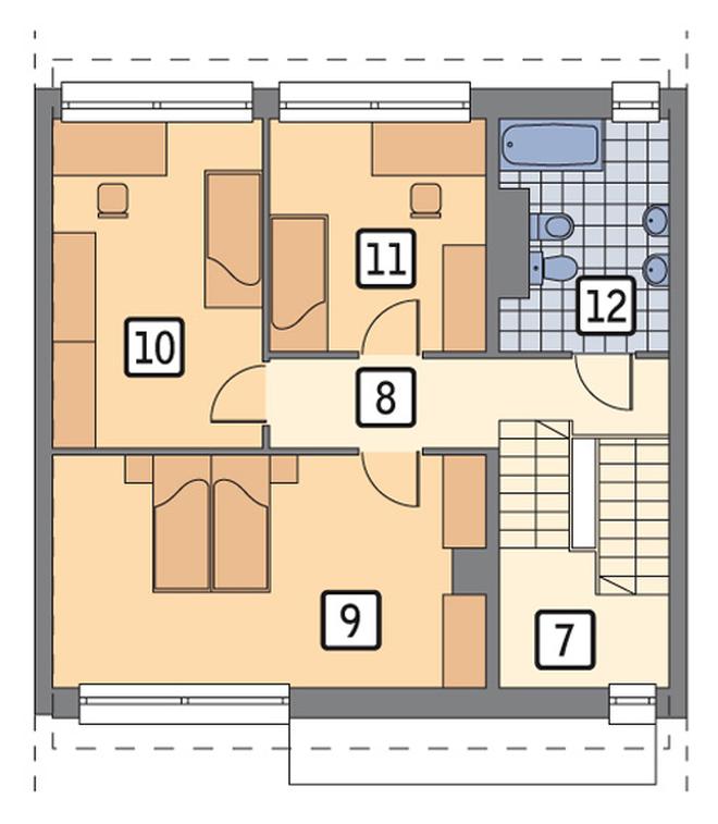 Łączący - wariant I (segment środkowy, podpiwniczony)