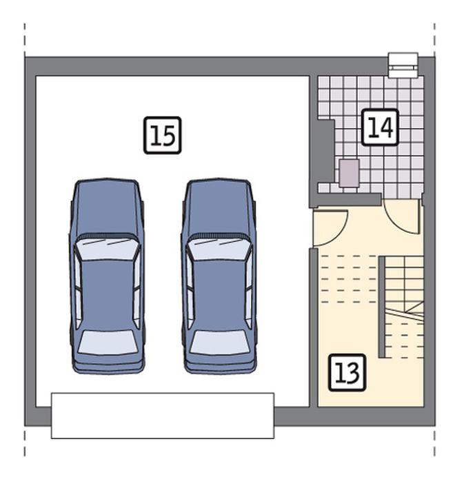 Łączący - wariant I (segment środkowy, podpiwniczony)