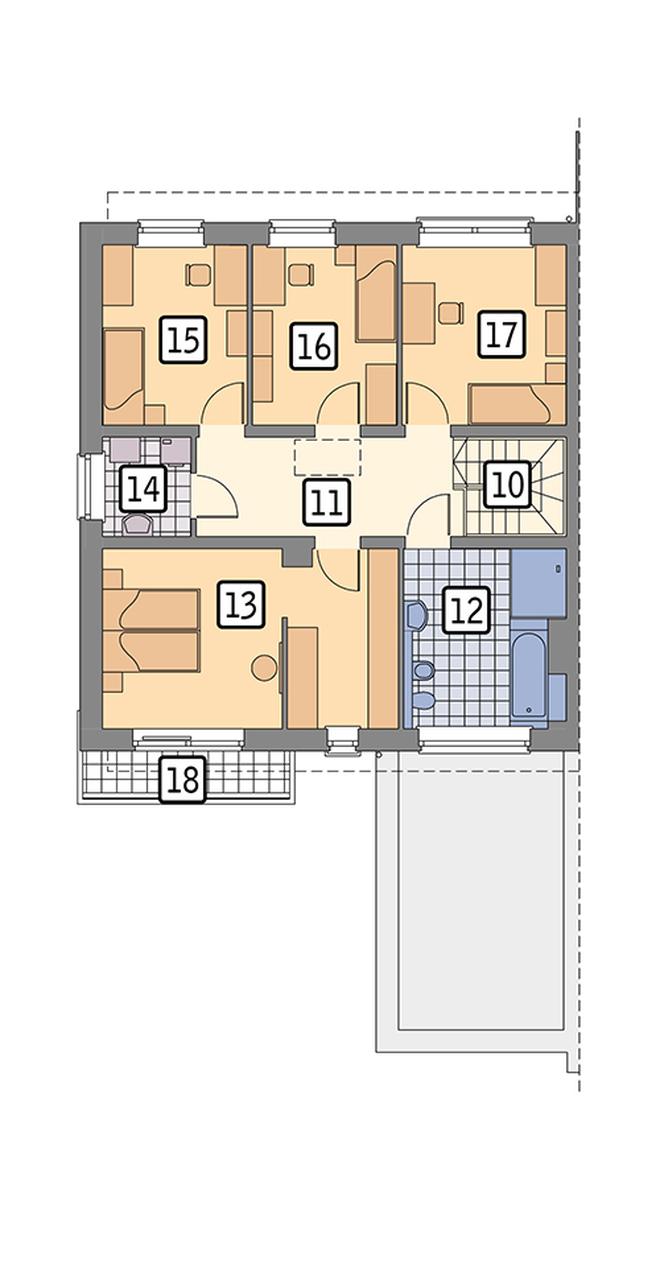 Przychylny - wariant II (bliźniak, z wentylacją mechaniczną i rekuperacją)