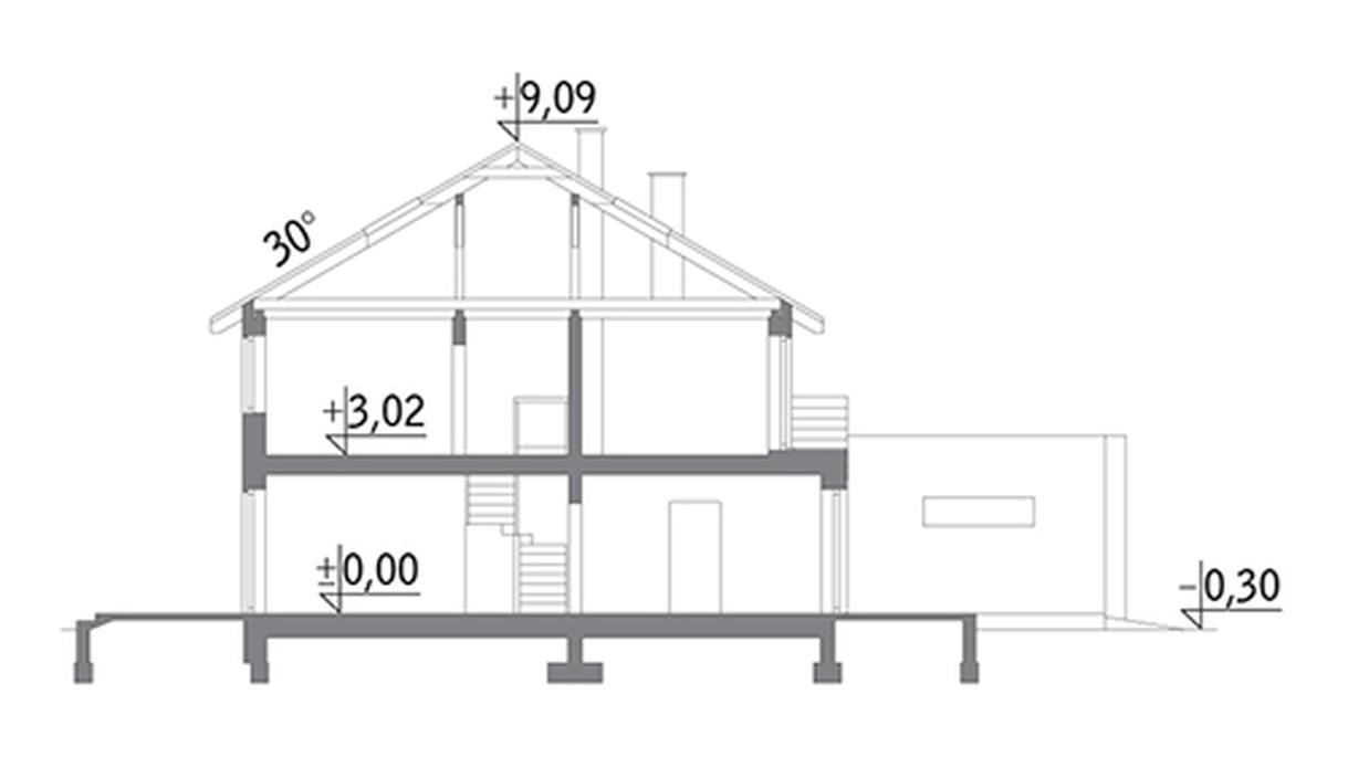 Przychylny - wariant II (bliźniak, z wentylacją mechaniczną i rekuperacją)