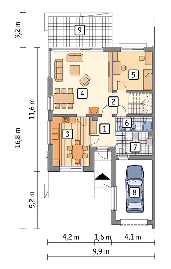 Przychylny - wariant II (bliźniak, z wentylacją mechaniczną i rekuperacją)