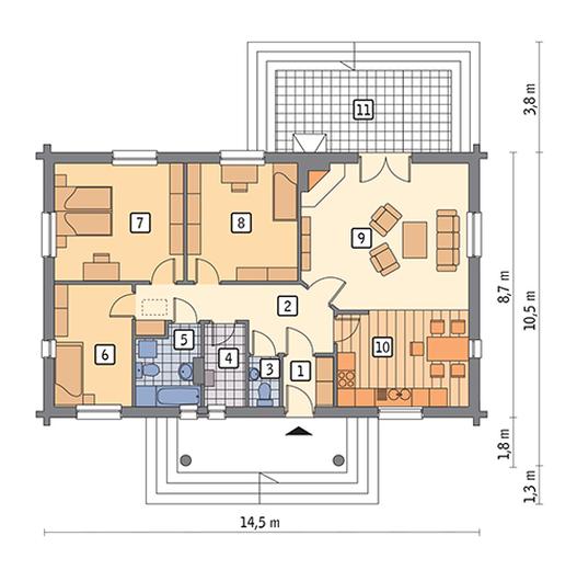 Pod dębem (letniskowy, drewniany)