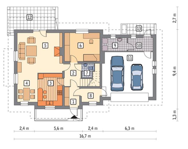 Dom za rogiem - wariant I