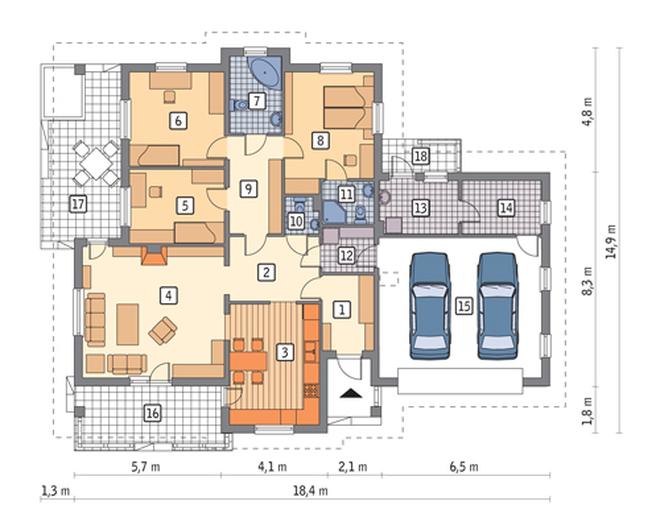 Dom vis-a-vis - wariant I