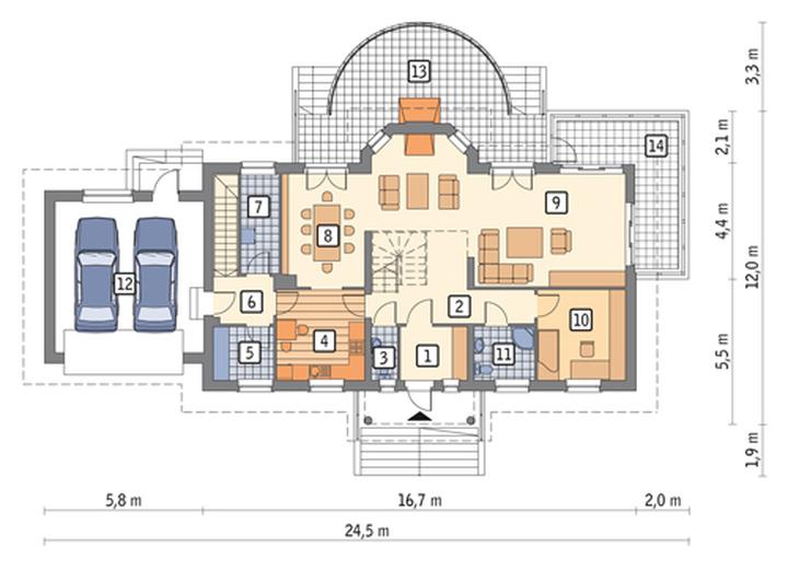 Dworek - wariant I (podpiwniczony)