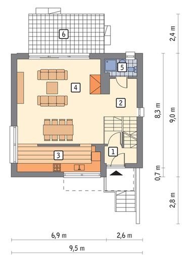 Łączący (podpiwniczony)