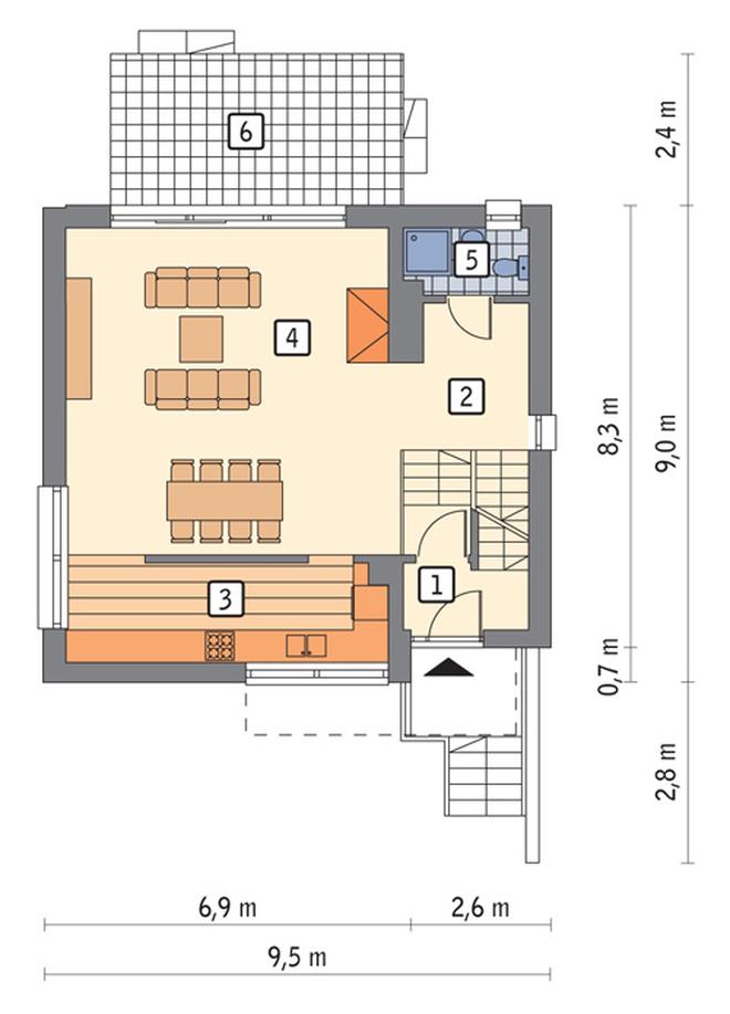 Łączący (podpiwniczony)